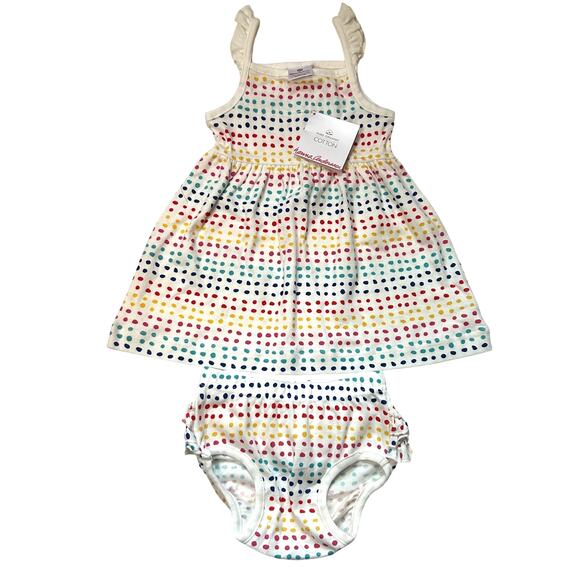 NWT Hanna Andersson Polka Dot Dress & Bloomers 80 - Picture 1 of 6